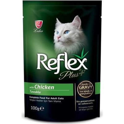 Reflex Plus Tavuklu Gravy Soslu Pounch Kedi Konservesi 100 Gr. - 1
