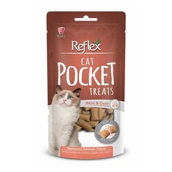 Reflex - Reflex Pocket Deri Ve Tüy Sağlığı İçin Somonlu Kedi Ödülü 60 Gr