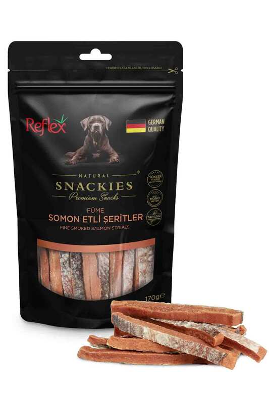 Reflex - Reflex Snackies Füme Somon Etli Şeritler Köpek Ödül Maması 170gr