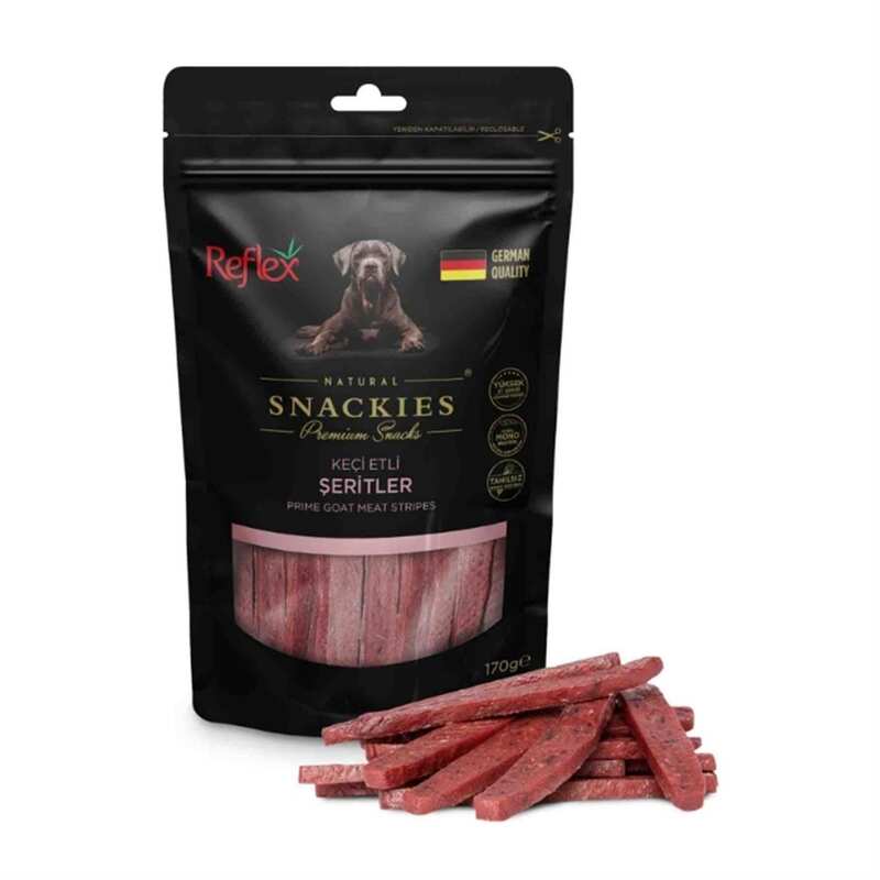 Reflex - Reflex Snackies Keçi Etli Şeritler Yetişkin Köpek Ödülü 170gr