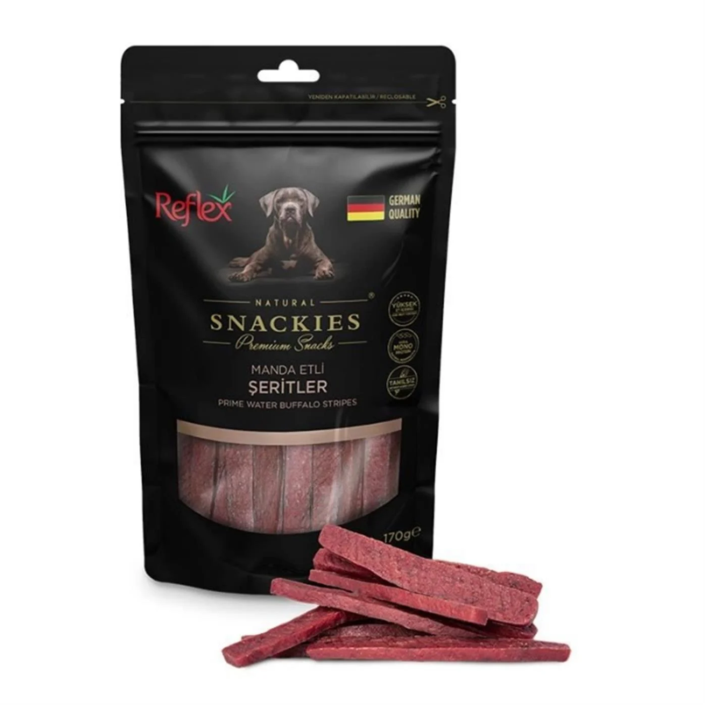 Reflex - Reflex Snackies Manda Etli Şeritler Yetişkin Köpek Ödülü 170gr
