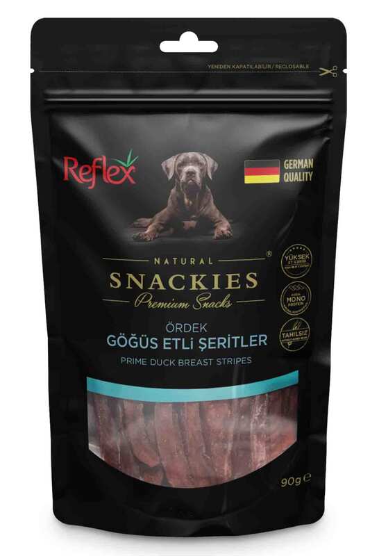 Reflex - Reflex Snackies Ördek Göğüs Etli Şeritler Köpek Ödül Maması 90gr