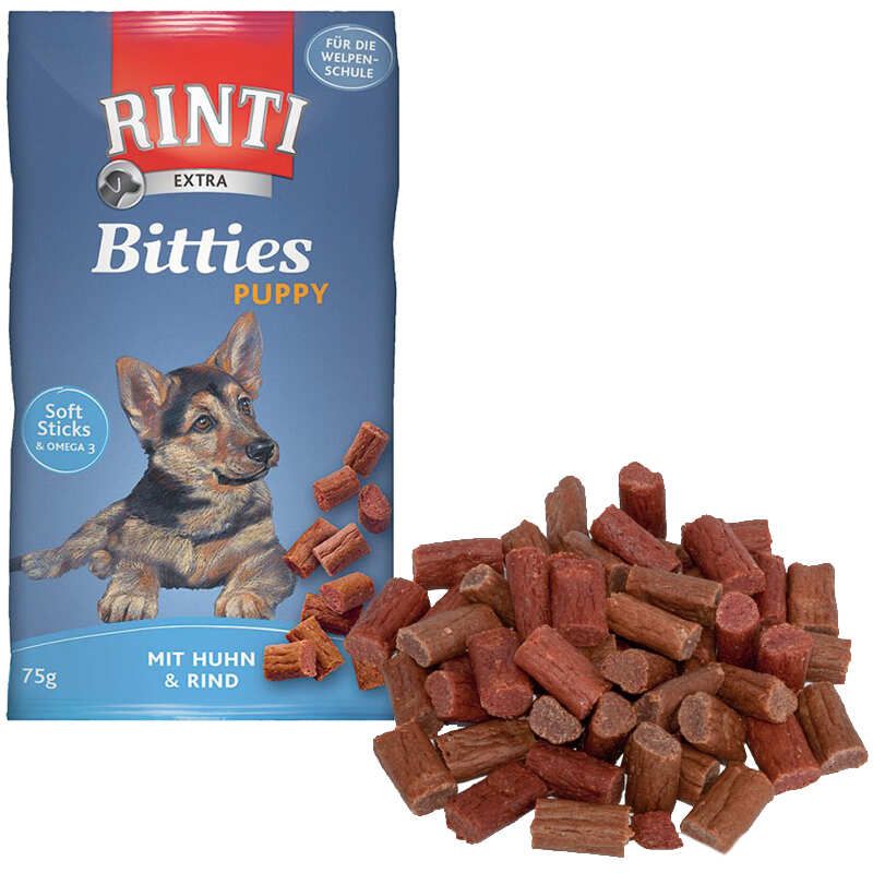 Rinti - Rinti Bitties Puppy Tavuklu ve Sığır Etli Yavru Köpek Ödülü 75 Gr