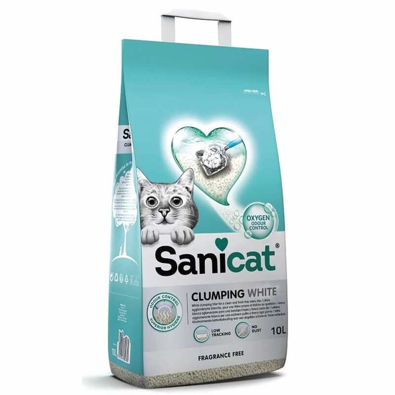 SaniCat - SaniCat Clumping White Topaklanan Kedi Kumu 10lt