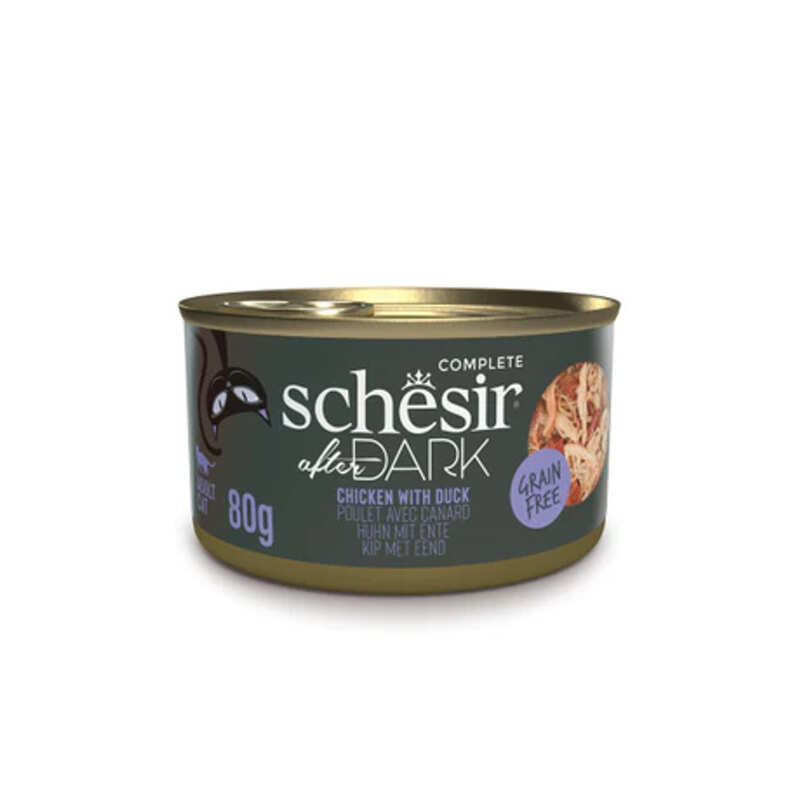 Schesir - SCHESIR AFTER DARK CAT CAN TAM GIDA TAVUK&ÖRDEK 80G