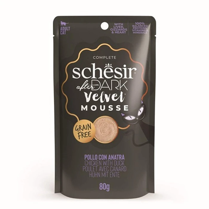 Schesir - SCHESIR AFTER DARK CAT POUCH MOUSSE TAVUK&ÖRDEK 80G