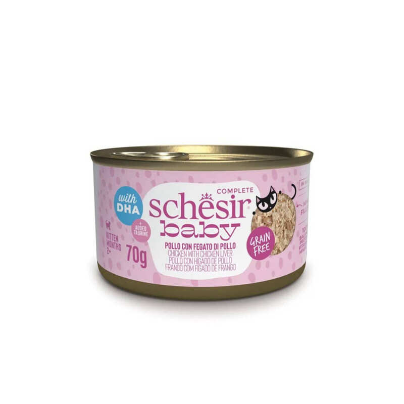 Schesir - SCHESIR BABY CAT CAN TAM GIDA TAVUK&CİĞER 70G