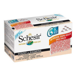 Schesir - Schesir C125 Multipack Ton Ve Somonlu Kedi Yaş Maması 50 Gr. ( 6 Lı Paket )