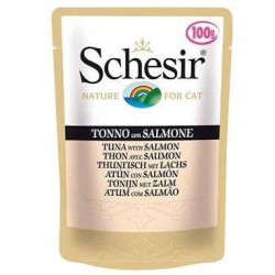 Schesir - Schesir Jelly Ton Balıklı Somonlu Pouch Kedi Konservesi 100 Gr.