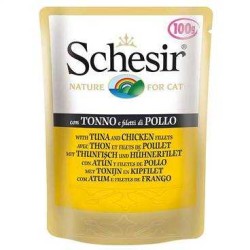 Schesir - Schesir Jelly Ton Balıklı Ve Tavuklu Kedi Konservesi 100 Gr.