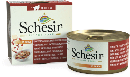 Schesir - Schesir Salads Poke Ton, Hamsi, Tatlı Patates, Yaban Mersinli Kedi Salatası 85gr