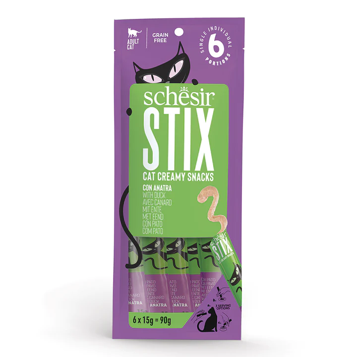 Schesir - SCHESIR STIX CAT ÖDÜL MOUSSE ÖRDEK 6X15G