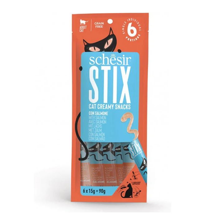 Schesir - SCHESIR STIX CAT ÖDÜL MOUSSE SOMON 6X15G