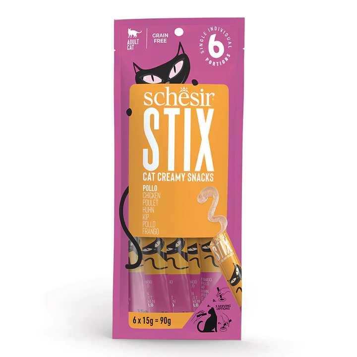 Schesir - SCHESIR STIX CAT ÖDÜL MOUSSE TAVUK 6X15G