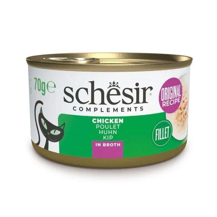 Schesir - Schesir Suda Pişirilmiş Tavuk Fileto Konserve Kedi Maması 70gr