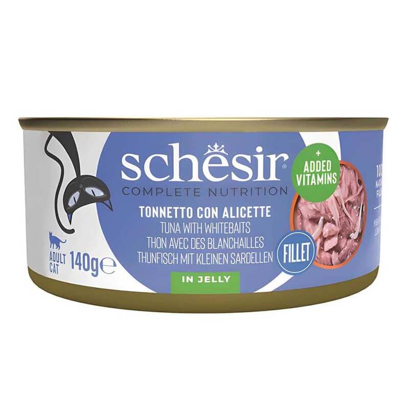 Schesir - Schesir Tam ve Dengeli Ton Balığı ile Ringa Balıklı Jöle İçinde Kedi Konservesi 140 Gr
