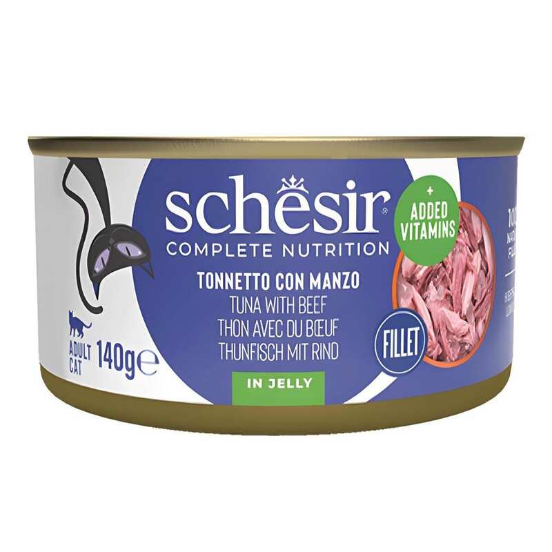Schesir - Schesir Ton Balığı ile Dana Etli Jöle İçinde Kedi Konservesi 140 Gr