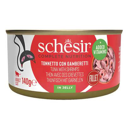 Schesir - Schesir Ton Balığı ile Karidesli Jöle İçinde Kedi Konservesi 140 Gr