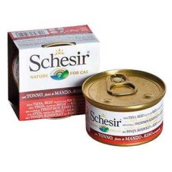Schesir - Schesir Ton Balıklı Sığır Etli Pirinçli Kedi Konservesi 85 Gr.