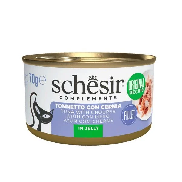 Schesir - Schesir Ton Balıklı ve Orfoz Balıklı Jöle İçinde Konserve Kedi Maması 70gr