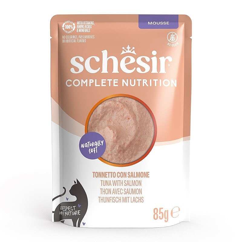 Schesir Ton Balıklı ve Somonlu Mus Kedi Pouch 85 g