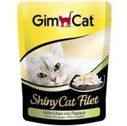 GimCat - Gimcat Shinycat Pouch Tavuklu Papayalı Kedi Konservesi 70 Gr. (1)