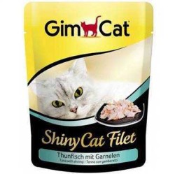 GimCat - Gimcat Shinycat Pouch Ton Balıklı Karidesli Kedi Konservesi 70 Gr.