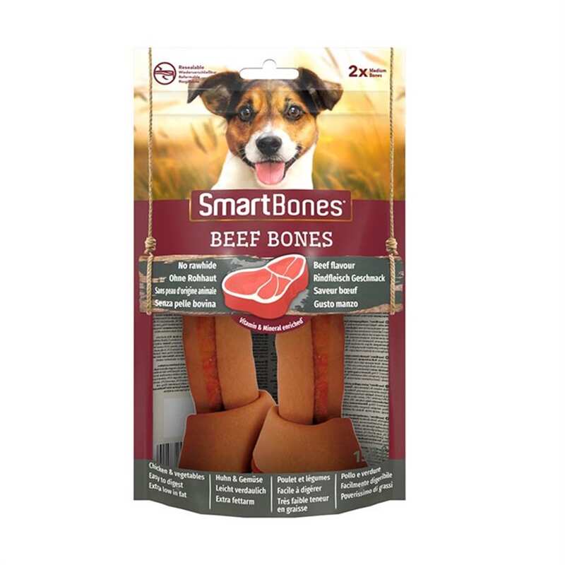 Smartbones - Smartbones Sığır Etli Medium Düğüm Kemik 2'Li 158 Gr.