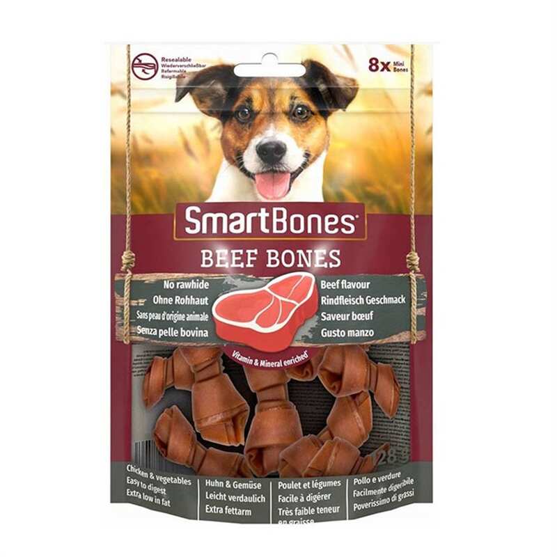 Smartbones - Smartbones Sığır Etli Mini Düğüm Kemik 8'Li 128 Gr.