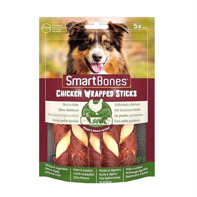 Smartbones - Smartbones Tavuk Sargılı Stick Köpek Ödülü Medium 5 Adet 137 Gr.
