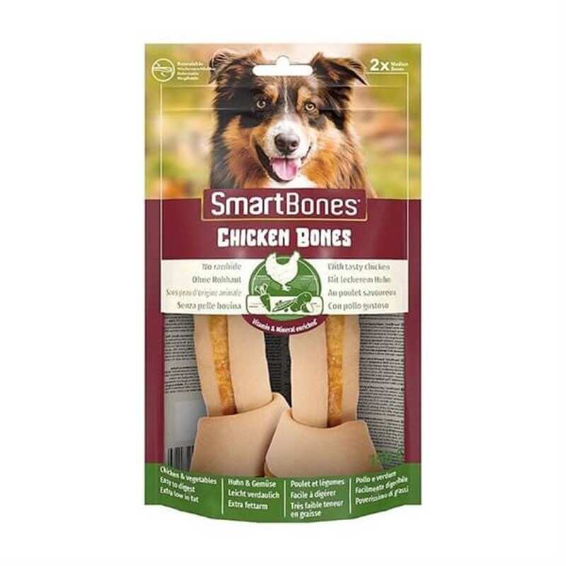 Smartbones - Smartbones Tavuklu Düğüm Kemik Medium Köpek Ödülü 2'Li 13 Cm.