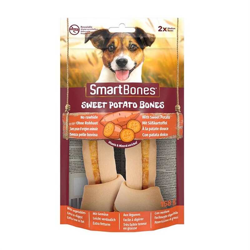 Smartbones - Smartbones Tavuklu Tatlı Patatesli Medium Düğüm Kemik 2'Li 158 Gr.