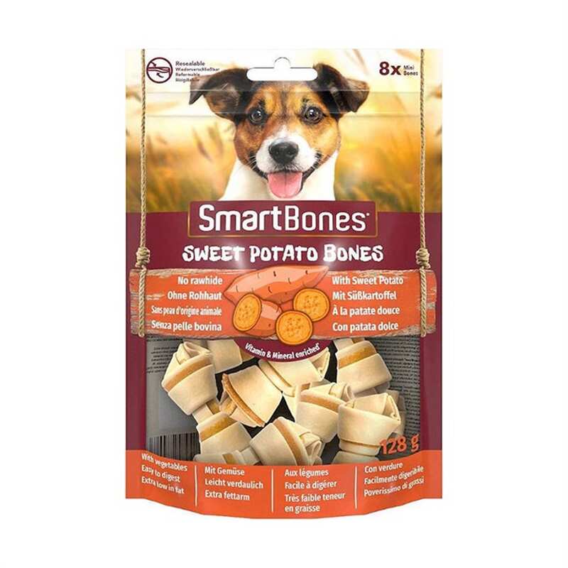 Smartbones - Smartbones Tavuklu Tatlı Patatesli Mini Düğüm Kemik 8'Li 128 Gr.