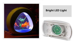 Sunsun Dahili Filtre Ve Led Işık İle Ekoloji Mini Tank Akvaryum Ya - 01 Pembe - Thumbnail