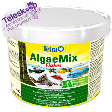 Tetra Yem - Tetra AlgaeMix Flake Pul Balık Yemi Orjinal Kova 10 Litre