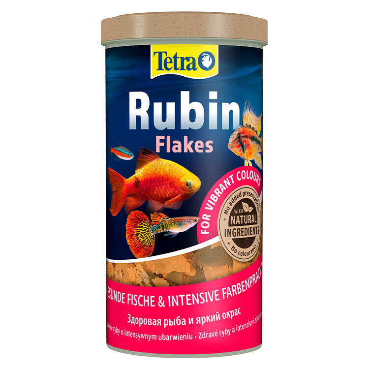 Tetra Rubin Flakes Tropikal Pul Balık Renk Yemi 1 Litre