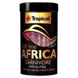 Tropical - Tropical Soft Line Africa Carnivore - Etobur Balıklar İçin Batıcı Cips Yem 250 Ml