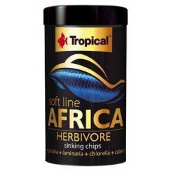 Tropical - Tropical Soft Line Africa Herbivor - Otobur Balıklar İçin Batıcı Cips Yem 250 Ml