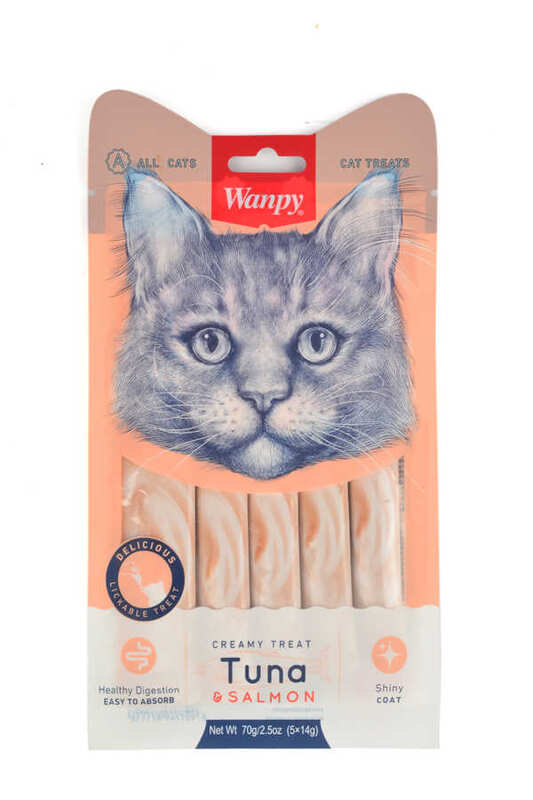 Wanpy - Wanpy Ton Balığı&Somon Sıvı Ödül RA-052 Likit Kedi Ödülü 5x14 Gr.