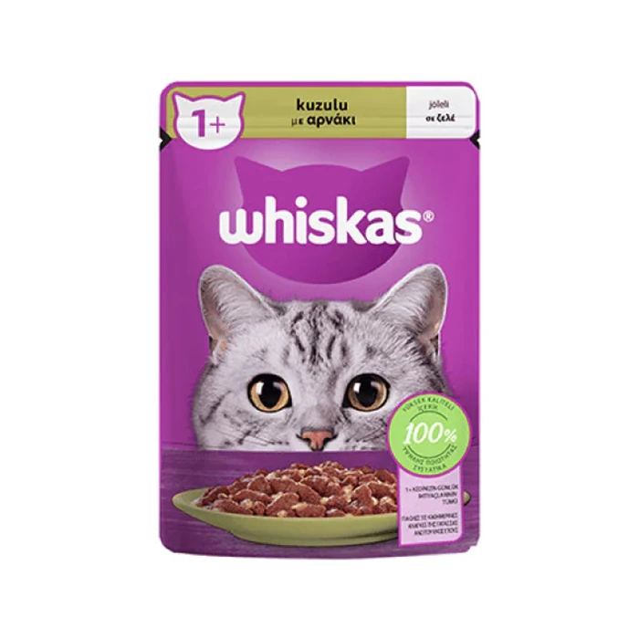 Whiskas - Whiskas Pouch Jöle İçinde Kuzulu Yetişkin Kedi Konservesi 85gr