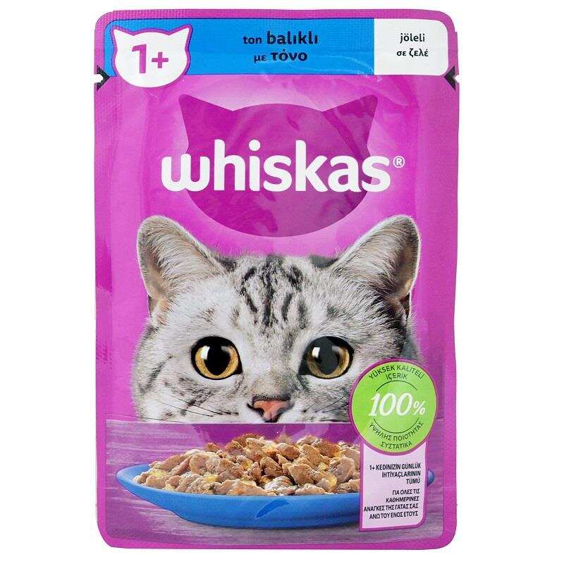 Whiskas - Whiskas Pouch Jöle İçinde Ton Balıklı Yetişkin Kedi Konservesi 85gr