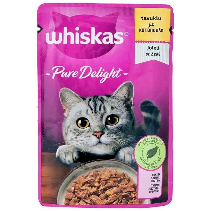 Whiskas - Whiskas Pouch Pure Delight Jöle İçinde Tavuklu Yetişkin Kedi Konservesi 85gr