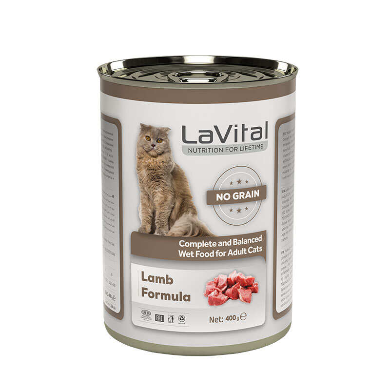LaVital - Yetişkin Kediler İçin Kuzu Etli Püre / Yetişkin Kediler İçin Tam Ve Dengeli Yaş Mama 400 Gr.