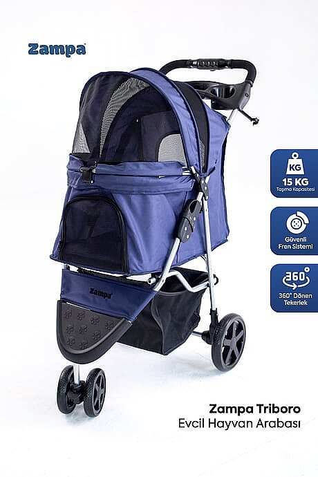 ZAMPA TRİBORO KÖPEK&KEDİ ARABA LACİVERT 45x90x90CM